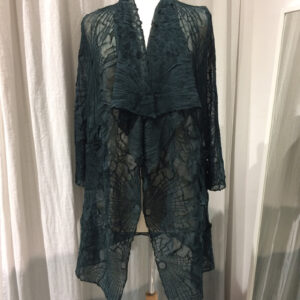 Veste avec poches plissée à la main vert foncé en série limitée