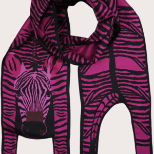 Echarpe Longue En Soie Zébrée Fuschia Cléo Ferin Mercury