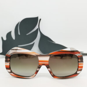 Lunettes de soleil marron et chaîne de lunettes noir vintage