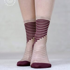Chaussettes transparentes élégantes SHIBUYA BORDEAUX- bijoux de pieds