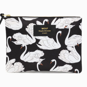 Grande pochette Cygne en toile imprimée en éco-encres