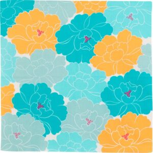 Furoshiki pivoine bleu pur coton 50/50cm