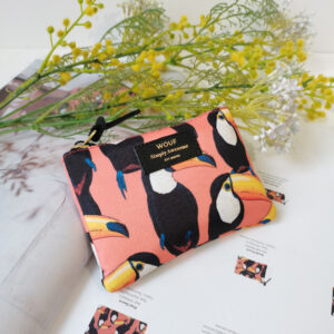 Petite pochette Toucan en toile imprimée en éco-encres
