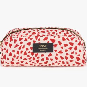 Petite trousse de maquillage blanche coeur