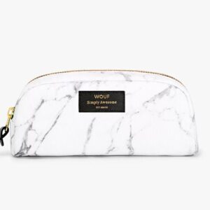 Petite trousse de maquillage en marbre blanc wouf