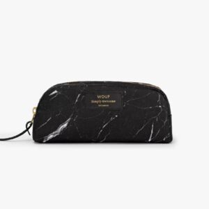 Petite trousse de maquillage en marbre noir wouf