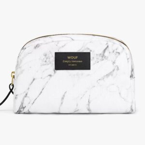Trousse de maquillage en marbre blanc wouf