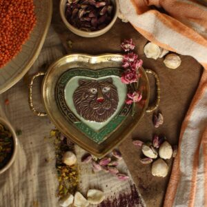 Assiette Lovesome lion en laiton recyclé