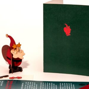 Carte de voeux déco 3D en bois imprimé Le Père Noel