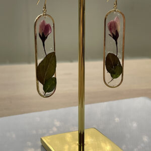Boucle d'oreille fleur sakura doré