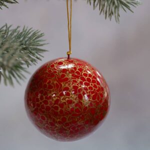 Boule de Noël rouge et doré