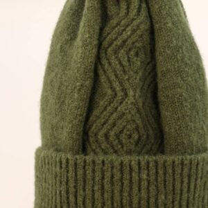 Bonnet pompon chaud couleur Olive