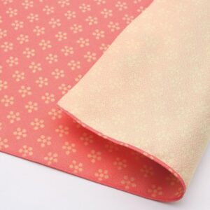 Furoshiki fleurs Rose/Ecru