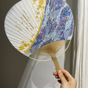 Eventail rond feuillage bleues