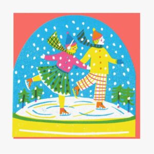 Grande carte de boule à neige Ice Skaters