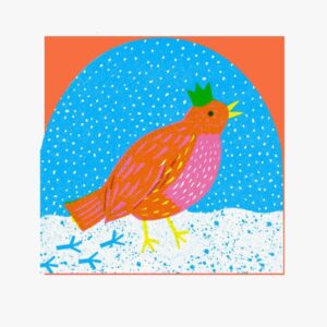Grande carte en forme de boule à neige Robin