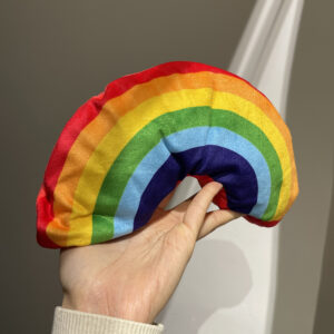Bouillotte sèche aux graines de lin Arc en ciel chaud ou froid