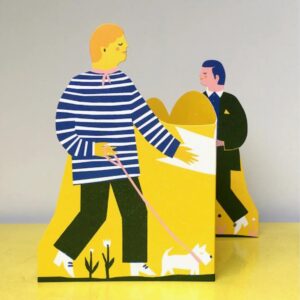 Carte coeur concertina deux hommes