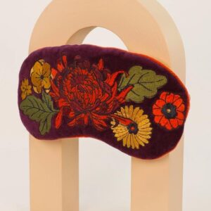 Masque pour les yeux en velours lavande Vintage Flora