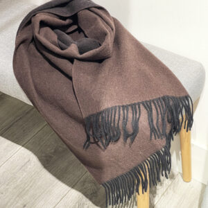 Echarpe bicolore pure laine brun et noir