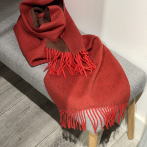 Echarpe bicolore pure laine rouge