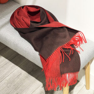 Echarpe bicolore pure laine rouge et noir