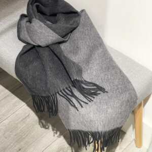 Echarpe bicolore pure laine gris