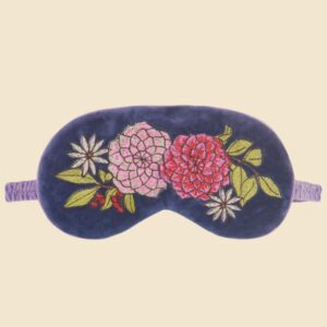 Masque pour les yeux de luxe à la lavande - Floral en indigo