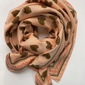 Foulard pur coton motifs fait main