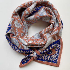Foulard pur coton motifs fait main