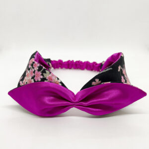 Bandeau noeud papillon en tissu japonais et soie lyonnaise