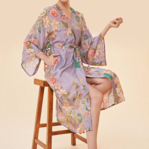 Robe kimono tigre lila