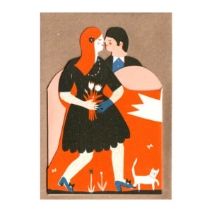 Carte Coeur Concertina Homme et Femme