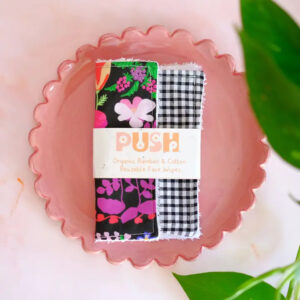 Lingettes pour le visage réutilisables en bambou et coton bio 'Wildflower'