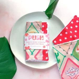 Lingettes réutilisables pour le visage en bambou et coton bio 'Cowgirl'