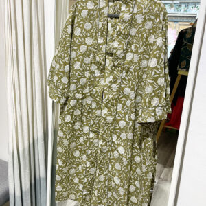 Kimono en coton feuillages