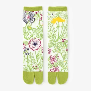 Chaussettes tabi (longueur normale) femme plantes