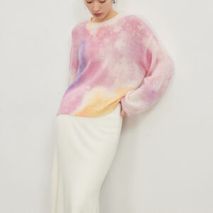 Pull crépusculaire rose mohair