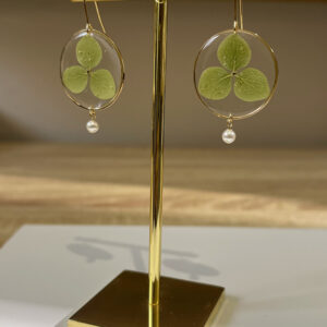 Boucles d'oreilles hortensia vert