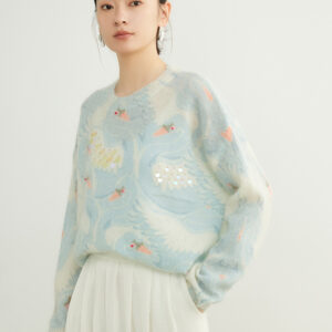 Pull mohair bleu clair la cygne