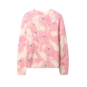 Pull mohair rose la cygne
