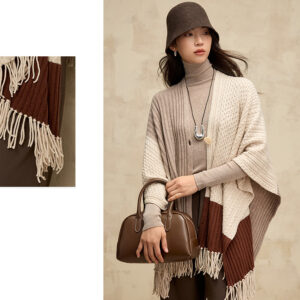 Etole tricolores pure laine écru beige et marron