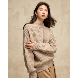 Pull large torsade taupe