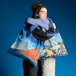 Sac recyclé Fuji rouge de KATSUSHIKA HOKUSAI