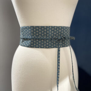 ceinture japonaise en coton fleurs géométriques