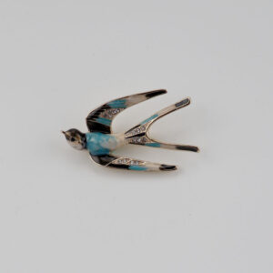 Broche hirondelle émaillée