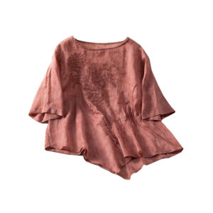 Chemisier asymétrique rose poudré