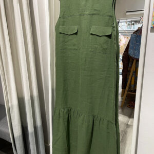 Robe verte en lin